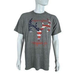 Men’s Heather Gray Patriotic European Mount God’s Country Bandera, TX Tee